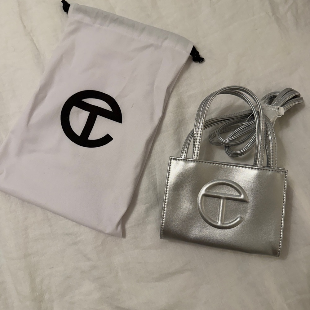 Telfar Mini Bag in Shimmering Silver